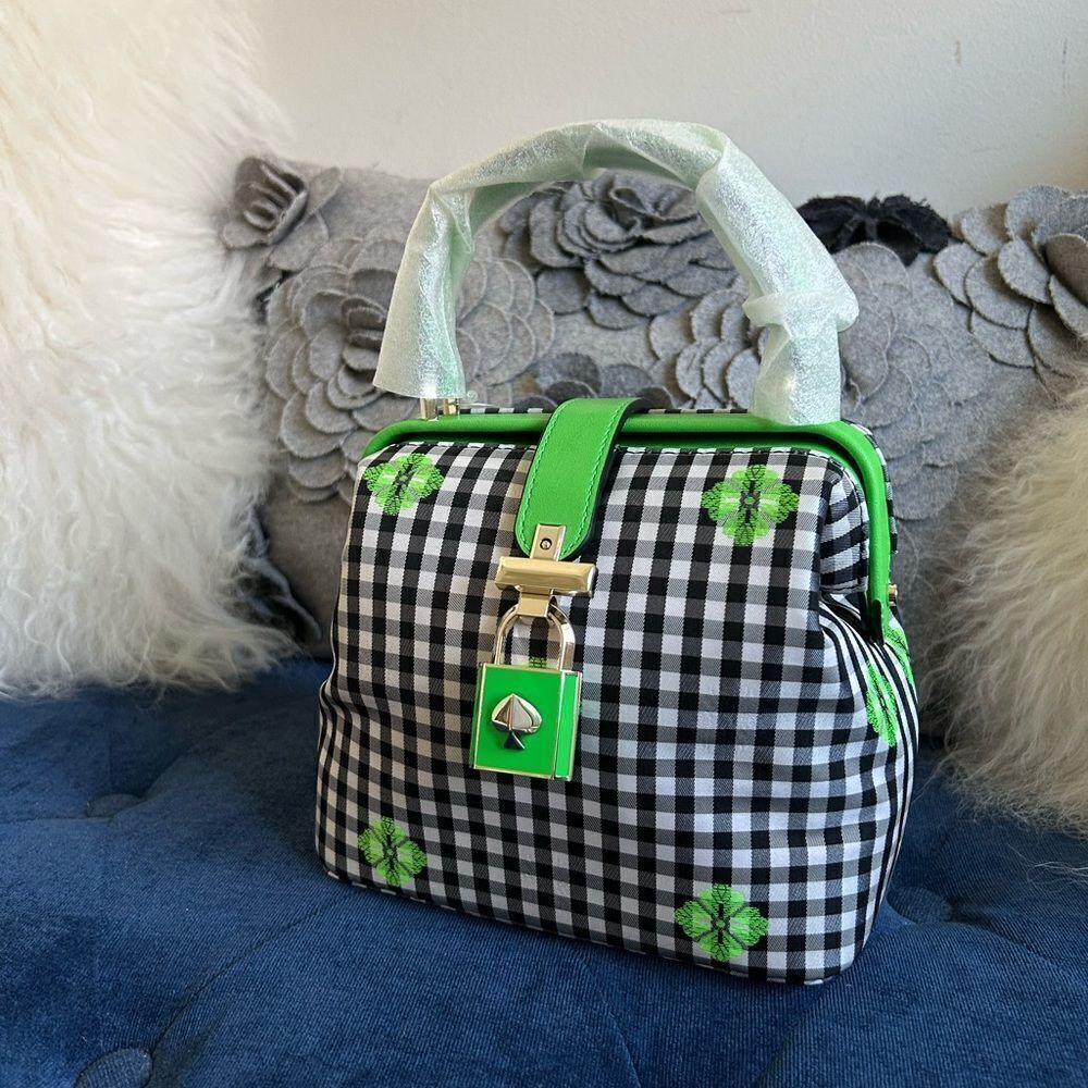 Kate Spade Green and Black Checkered Handbag - Picture 4 of 7